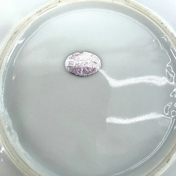 Vtg Enesco Iridescent Purple White Gold Trim Footed Teacup Saucer Set - Picture 8 of 9